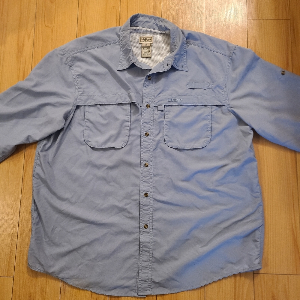 L.L. Bean Men's Blue Fishing Shirt - Size XL